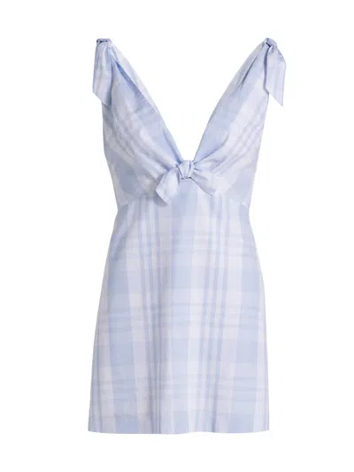 Loveshackfancy Women's Brynnie Plaid Cotton Minidress In Blue