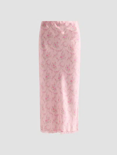 Loveshackfancy Women's Castle Floral Silk-blend Midi Skirt In Multi