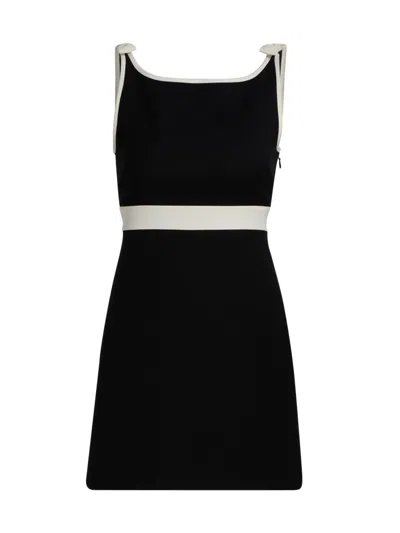 Loveshackfancy Women's Catrice Contrast Trim Bow Minidress In Black