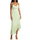 Loveshackfancy Women's Chesley Draped Asymetric Ruffle-hem Maxi Dress In Green