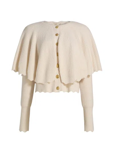 Loveshackfancy Daelyn Cardigan Top In Champagne In Neutral
