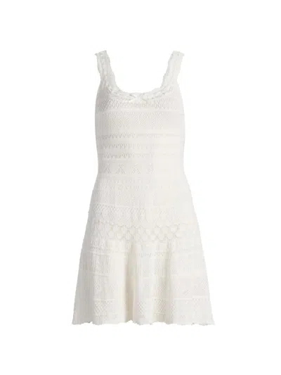Loveshackfancy Women's Darlena Pointelle Knit Minidress In White