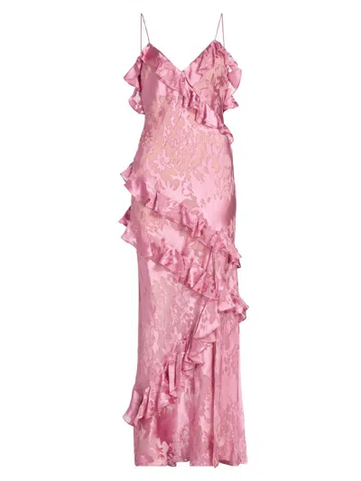 Loveshackfancy Women's Dean Floral Ruffled Maxi Dress In Pink