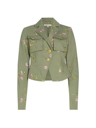Loveshackfancy Women's Dolisa Floral Cargo Jacket In Green