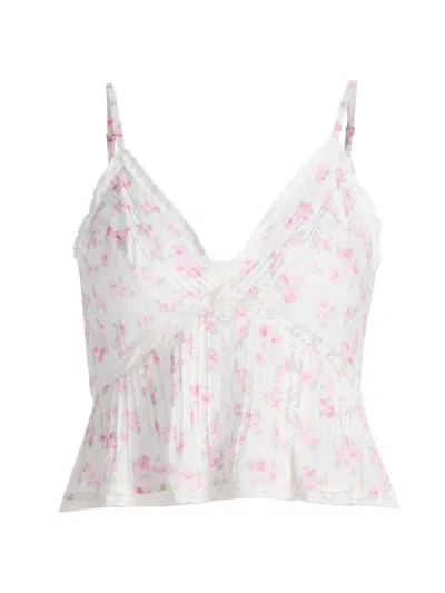 Loveshackfancy Women's Elsette Floral Cotton Camisole Top In White