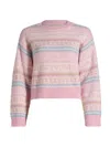 Loveshackfancy Emberly Wool Fair Isle Pullover In Peach Dream In Pink