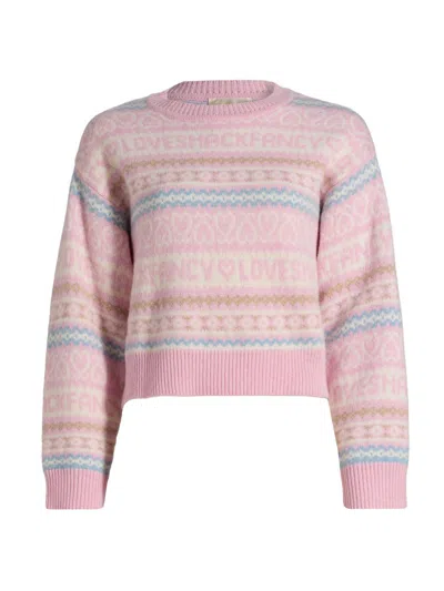 Loveshackfancy Women's Emberly Fair Isle-style Merino Wool Sweater In Pink