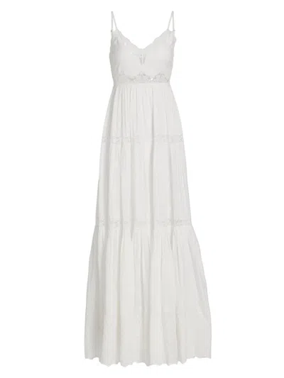 Loveshackfancy Women's Espa Lace-trim Cotton Maxi Dress In White