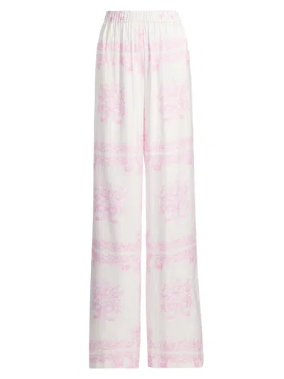 Loveshackfancy Women's Helia Printed Wide-leg Pants