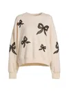 Loveshackfancy Linetta Lace Bow Pullover Sweater In Cream In White