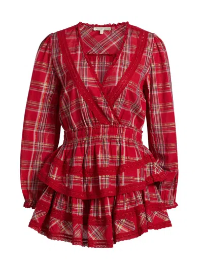 Loveshackfancy Women's London Tartan Milena Minidress In Red