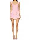 Loveshackfancy Lovine Mini Dress In Strawberry Spritz In Animal Print