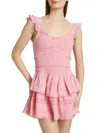 Loveshackfancy Women's Lovine Smocked Cotton Ruffled Minidress In Pink