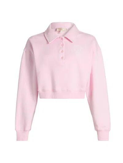Loveshackfancy Women's Menzelle Fit Club Crop Polo Sweater