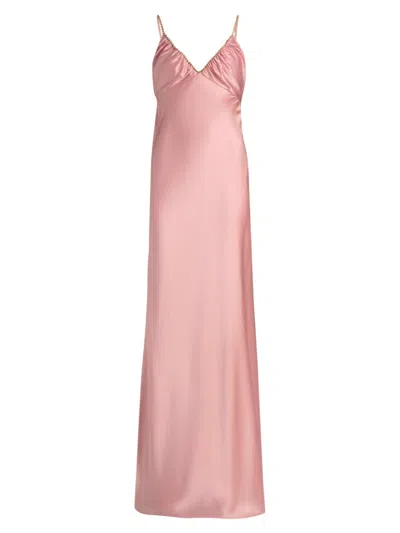 Loveshackfancy Women's Mystara Satin Maxi Slipdress In Pink