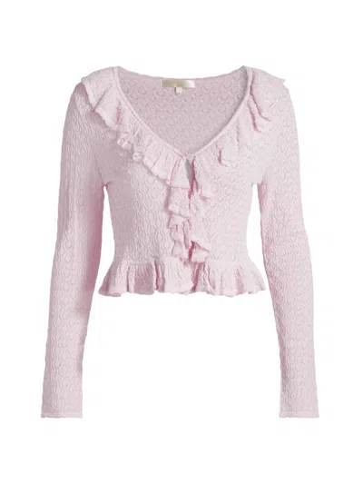 Loveshackfancy Women's Nilah Ruffled Cardigan In Pink