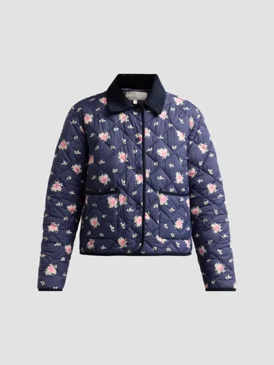 Loveshackfancy Women's Norinda Floral Quilted Jacket In Inkwash