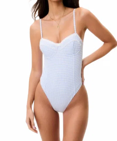 Loveshackfancy Olivienne One-piece Swimsuit Seaside Morning In Blue