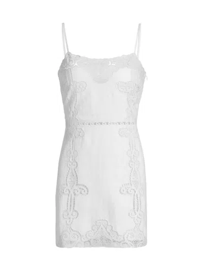 Loveshackfancy Women's Olivine Embroidered Linen Minidress In White