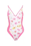 Loveshackfancy Women's One Piece Swimsuit In White/pink In Pink