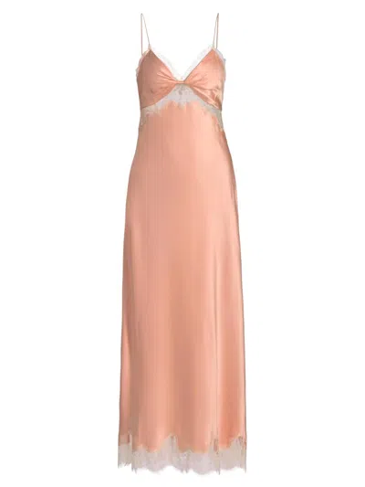 Loveshackfancy Women's Orianna Lace-trimmed Silk Blend Maxi Dress In Pink