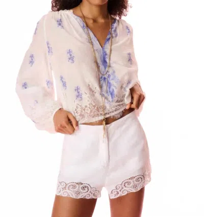 Loveshackfancy Women's Quindi Linen Crochet Shorts In Optic White