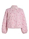Loveshackfancy Quinlette Jacket Raspberry Fields In Pink
