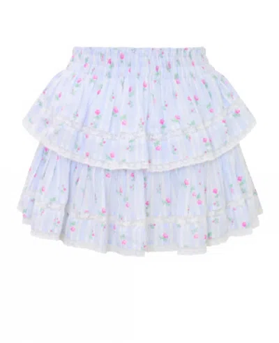 Loveshackfancy Women's Ruffle Mini Skirt In Coastline Blue