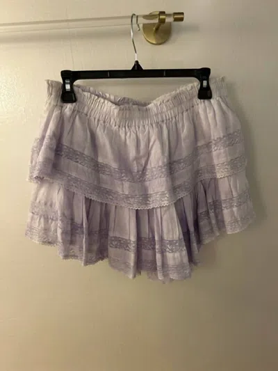 Loveshackfancy Women's Ruffle Mini Skirt In Lavender Tie Dye In Gray