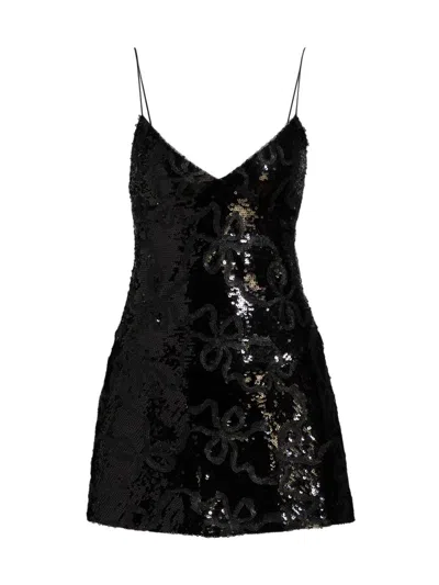 Loveshackfancy Women's Sabeline Sequined Minidress In Black