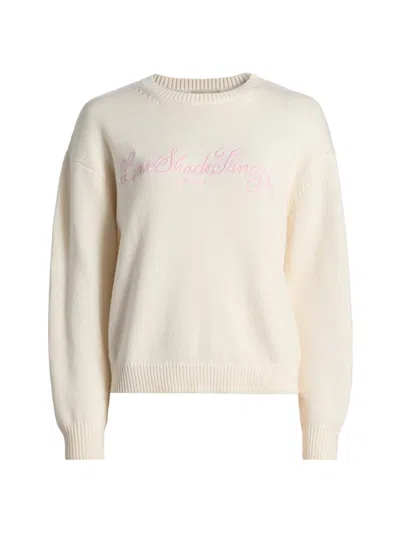 Loveshackfancy Women's Selman Crewneck Sweater In White