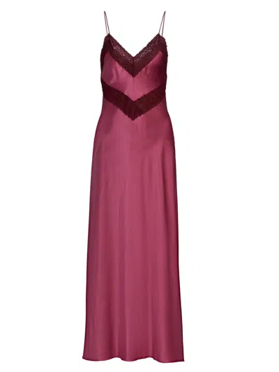 Loveshackfancy Women's Serita Lace-trim Silk Maxi Dress In Pink