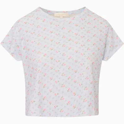 Loveshackfancy Women's Sweetheart Rubin Cropped Tee, Chapparal Blue In Purple