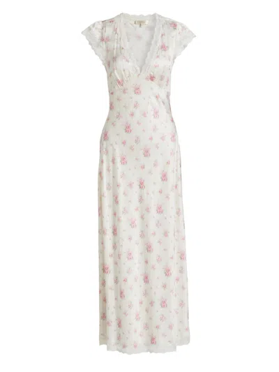 Loveshackfancy Women's Theodore Silk-blend Floral Jacquard Maxi Dress In Pink