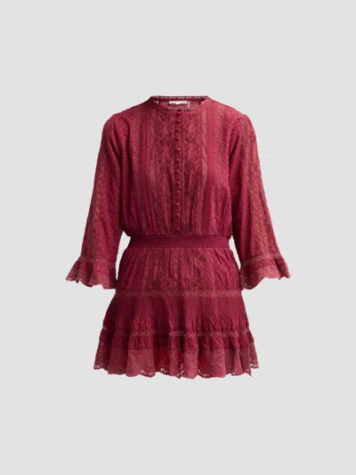Loveshackfancy Women's Vesna Embroidered Cotton Mini Dress In Brown
