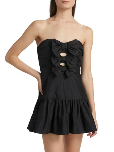 Loveshackfancy Women's Winterberry Woodlow Minidress In Black