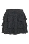 Loveshackfancy Womens Black Tiered Mini Skirt In Black