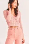 Loveshackfancy Womens Pink Cropped Cardigan In Pink