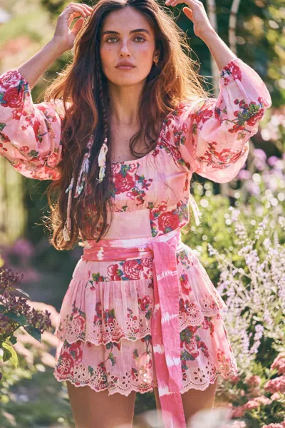 Loveshackfancy Womens Pink Floral Mini Dress