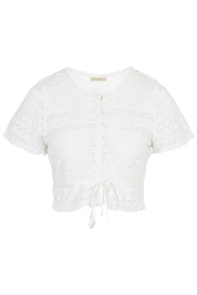 Loveshackfancy Womens White Crop Top