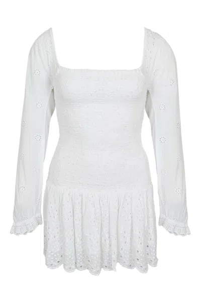 Loveshackfancy Womens White Long Sleeve Mini Dress