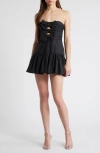 Loveshackfancy Woodlow Strapless Minidress In Black