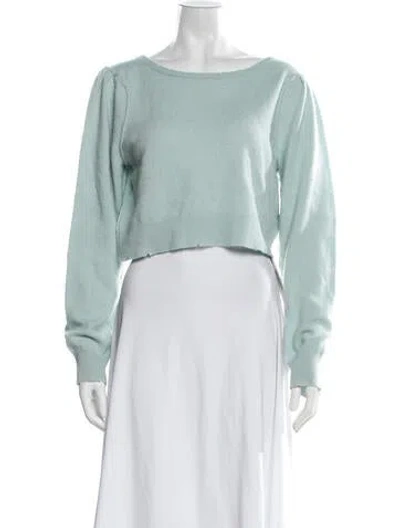 Pre-owned Loveshackfancy Wool Bateau Neckline Sweater In Blue