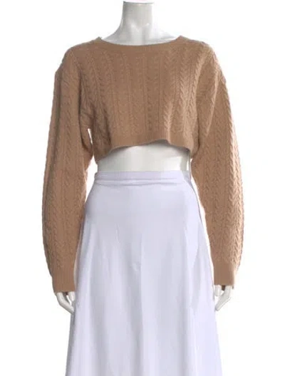 Pre-owned Loveshackfancy Wool Bateau Neckline Sweater In Neutral