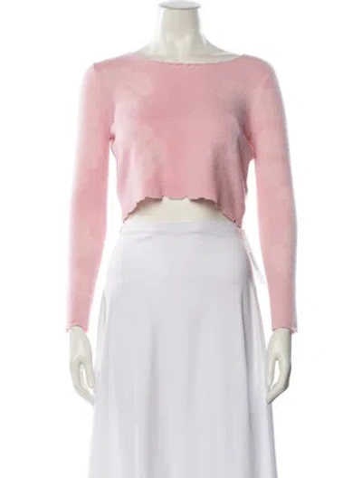 Pre-owned Loveshackfancy Wool Bateau Neckline Sweater In Pink
