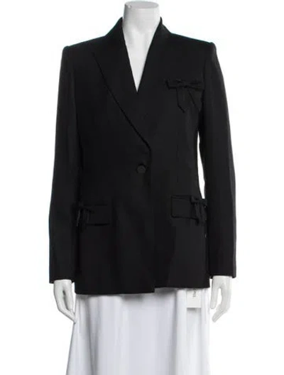 Pre-owned Loveshackfancy Wool Blazer In Black
