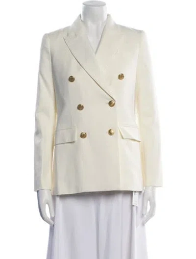 Pre-owned Loveshackfancy Wool Blazer In Neutral