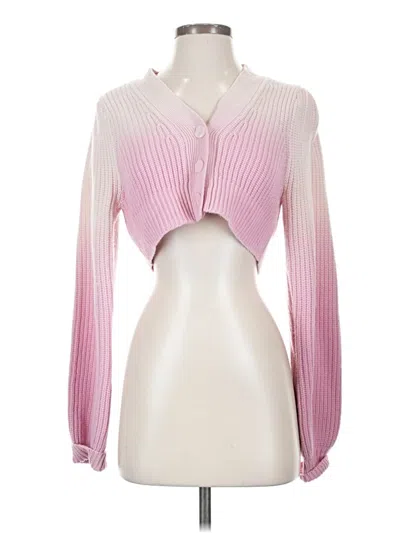 Pre-owned Loveshackfancy Wool Cardigan Sweater In Pink
