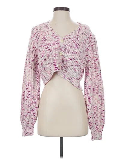 Loveshackfancy Wool Cardigan Sweater In Purple