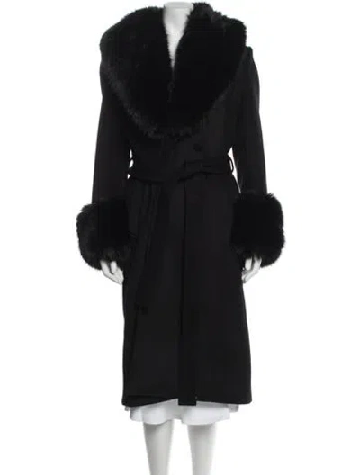 Pre-owned Loveshackfancy Wool Coat In Black